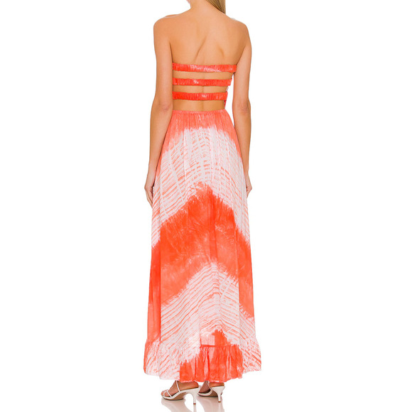 Tiare Hawaii Orange Tie Dye Strapless Eri Maxi Dress Cover-Up - Picture 2 of 8